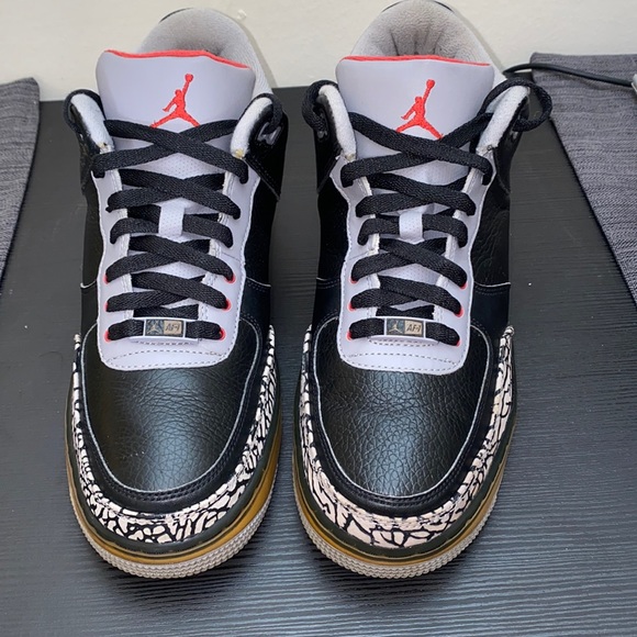 Jordan Fusion 3 ‘Black Cement’ Men’s Size 9 - Picture 2 of 5